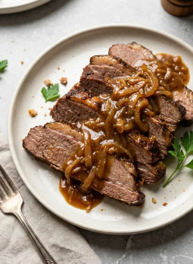 Jewish Beef Brisket with Onion Gravy finished recipe