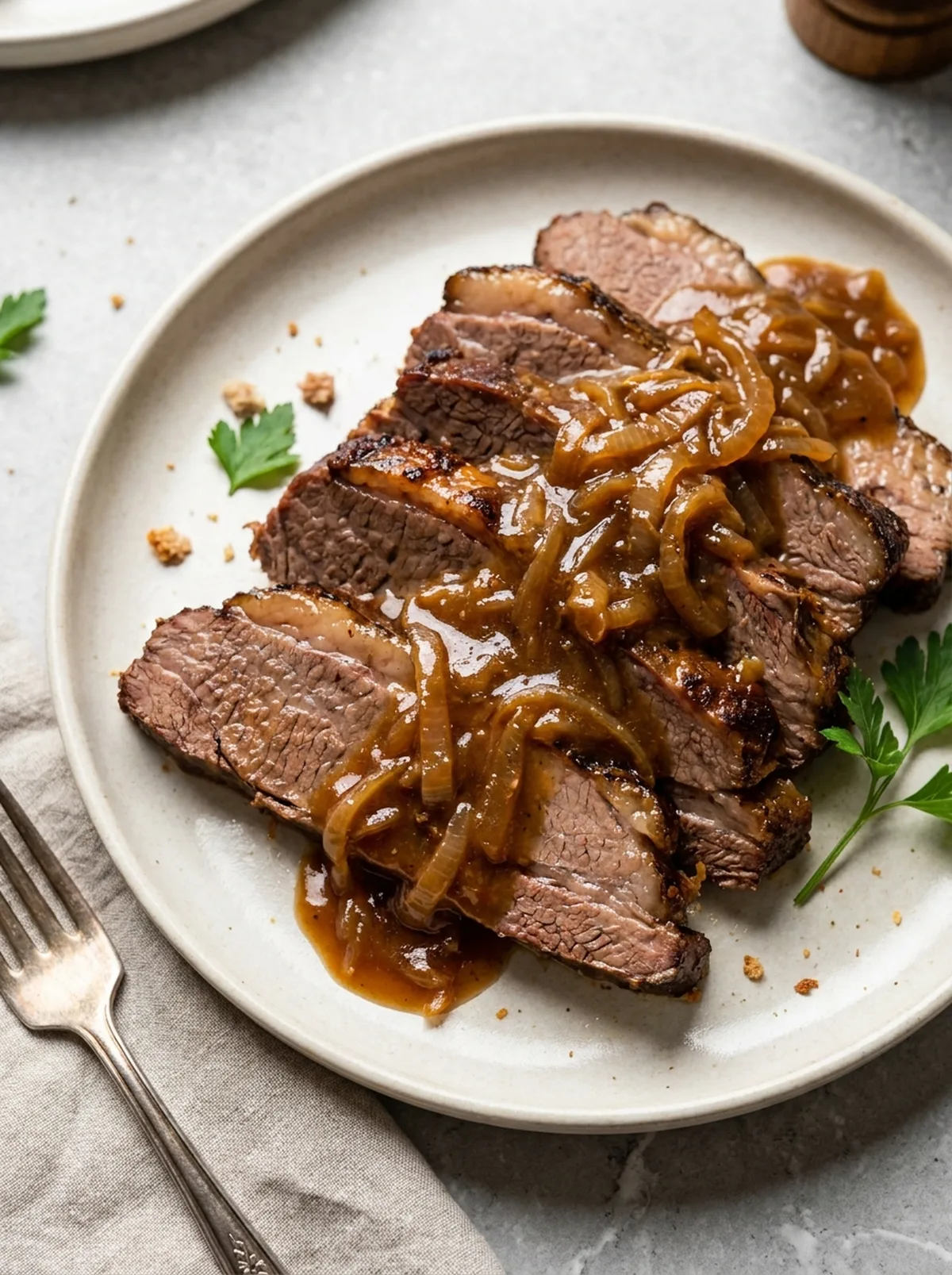 Jewish Beef Brisket with Onion Gravy finished recipe