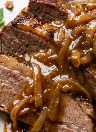 Jewish Beef Brisket with Onion Gravy finished recipe