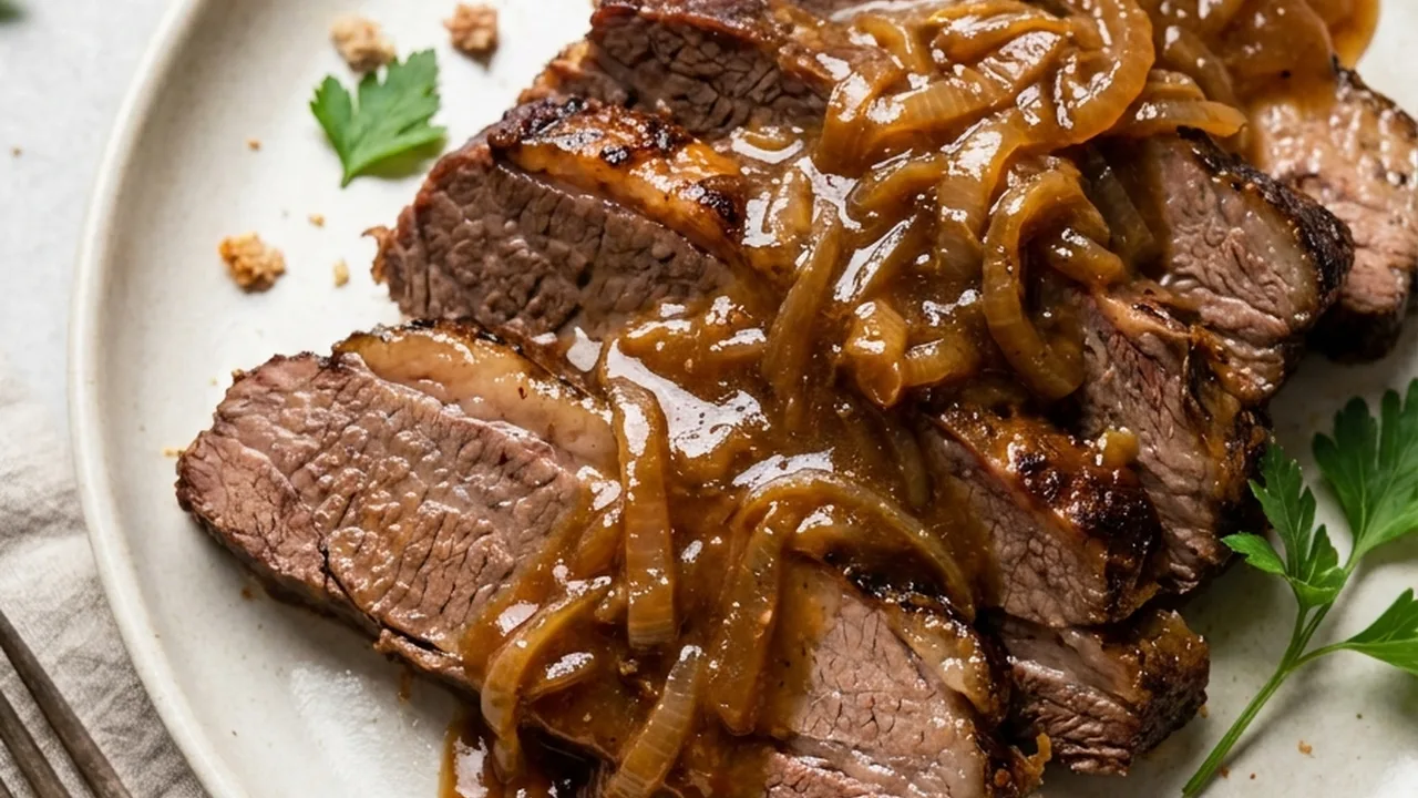 Jewish Beef Brisket with Onion Gravy finished recipe