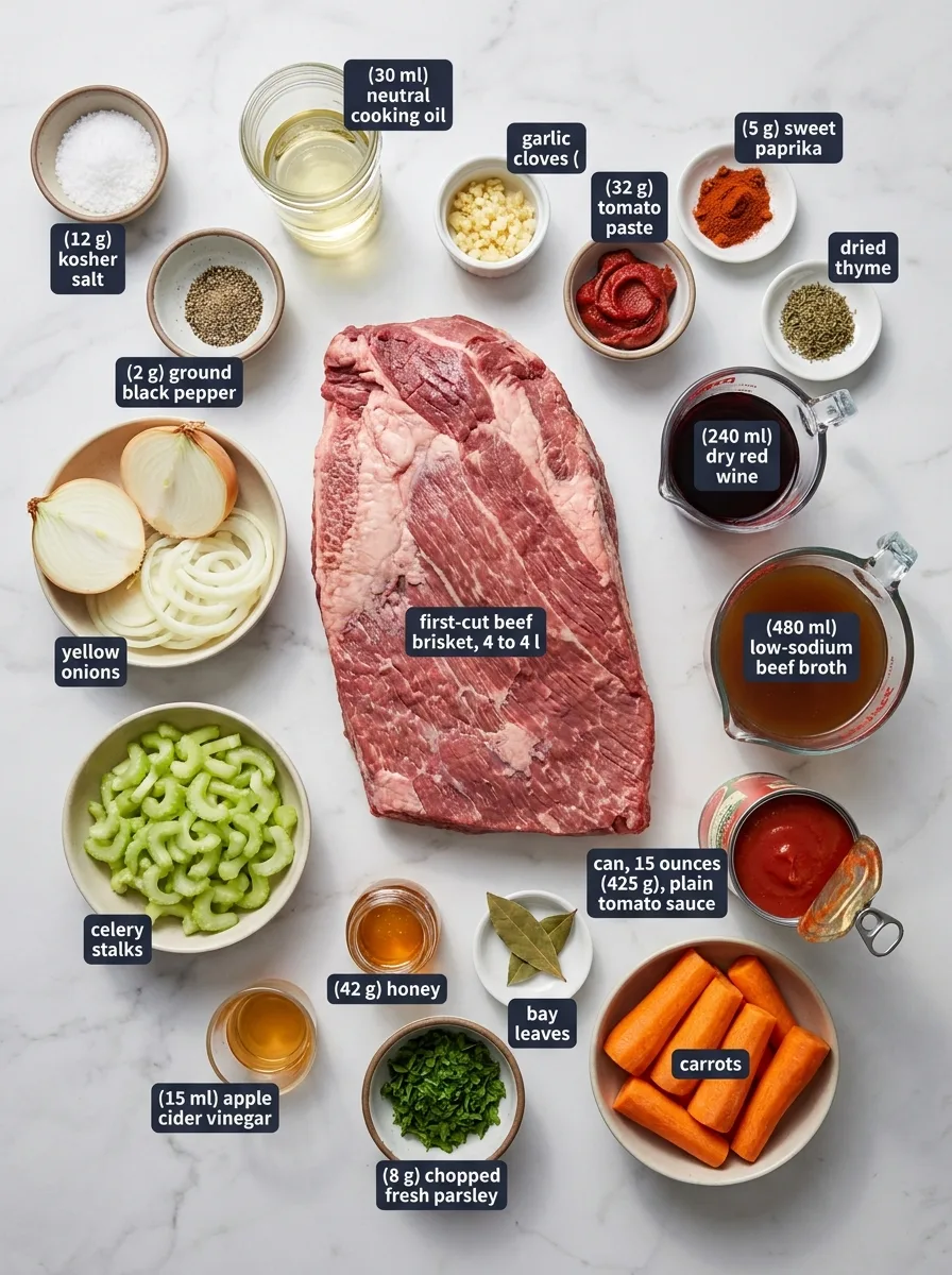 Jewish Beef Brisket with Onion Gravy ingredients