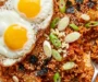 Kimchi Fried Rice with Fried Eggs
