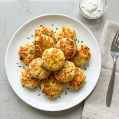 Mashed Potato Cheese Puffs with Cheddar and Parmesan finished recipe