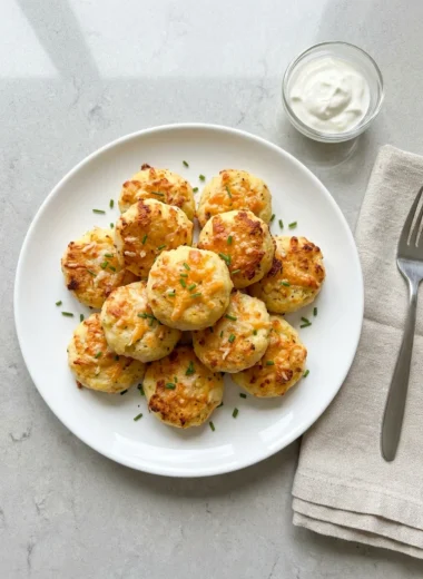 Mashed Potato Cheese Puffs with Cheddar and Parmesan finished recipe