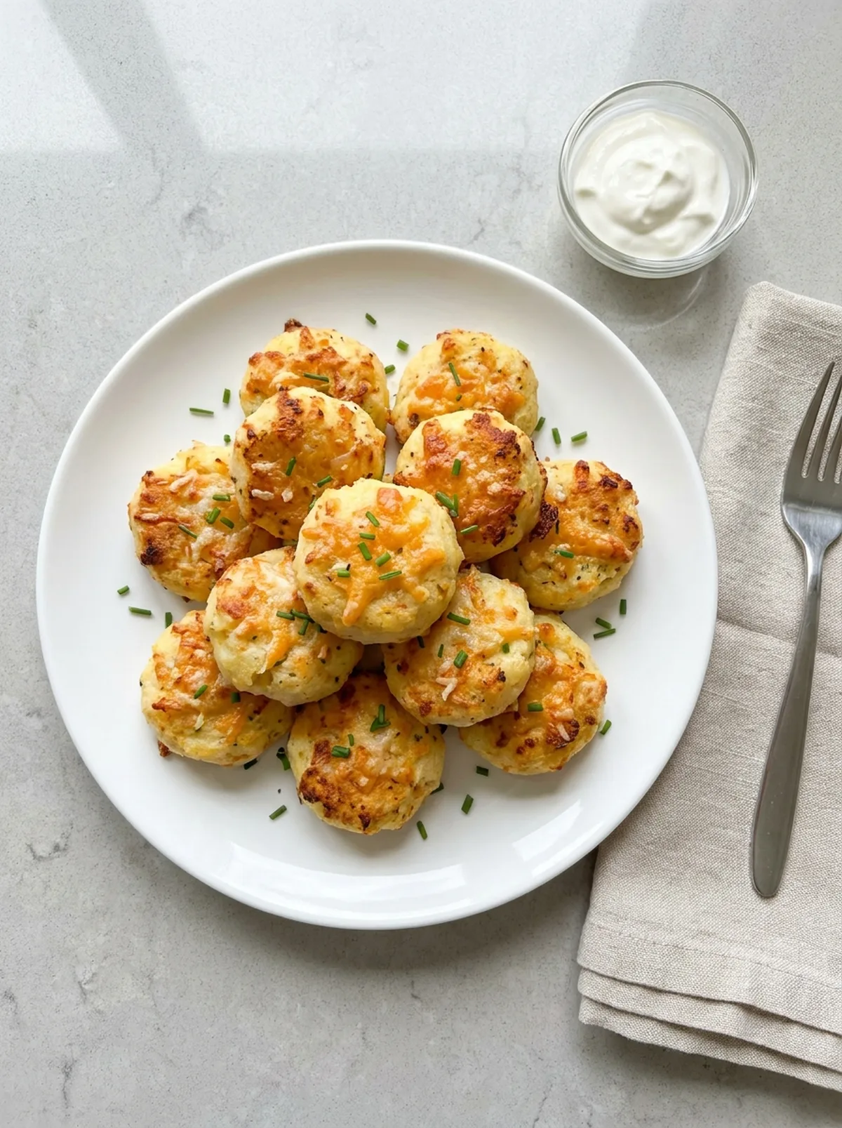 Mashed Potato Cheese Puffs with Cheddar and Parmesan finished recipe