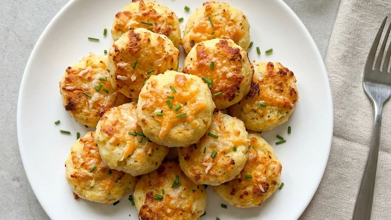 Mashed Potato Cheese Puffs with Cheddar and Parmesan finished recipe