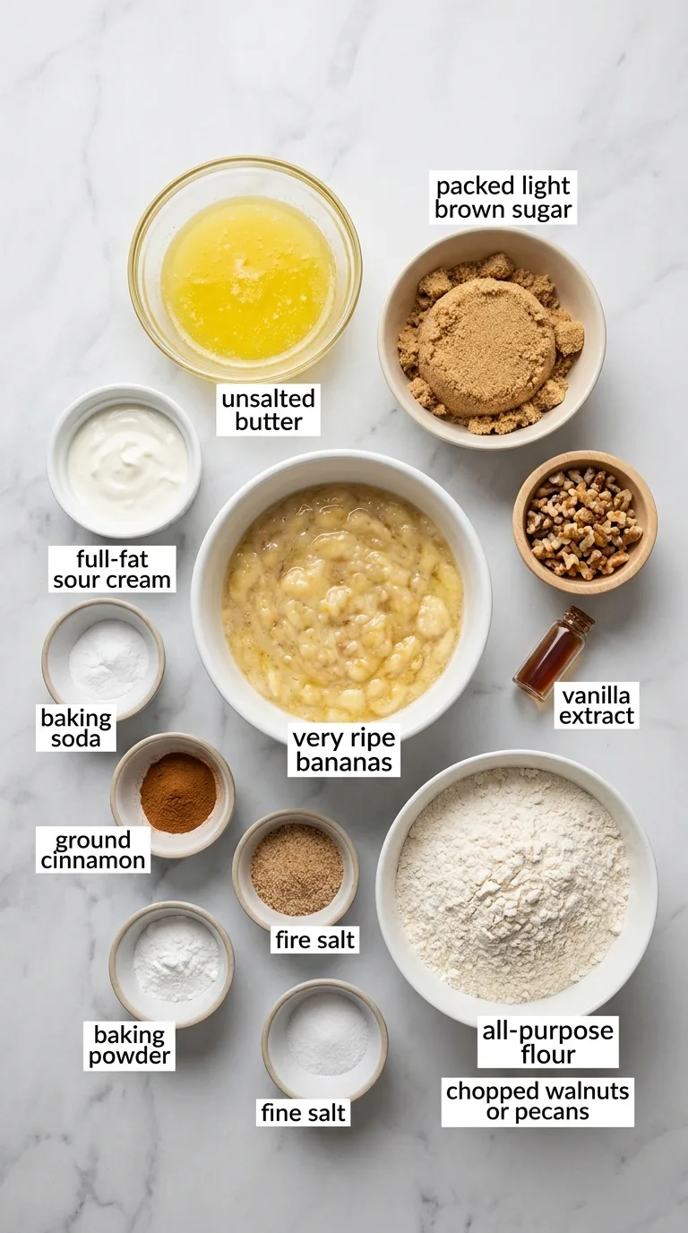 Moist Banana Bread Muffins ingredients