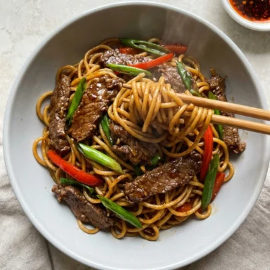 Mongolian Noodles finished recipe