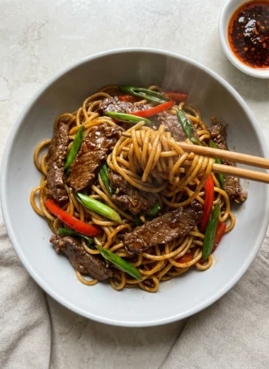 Mongolian Noodles finished recipe