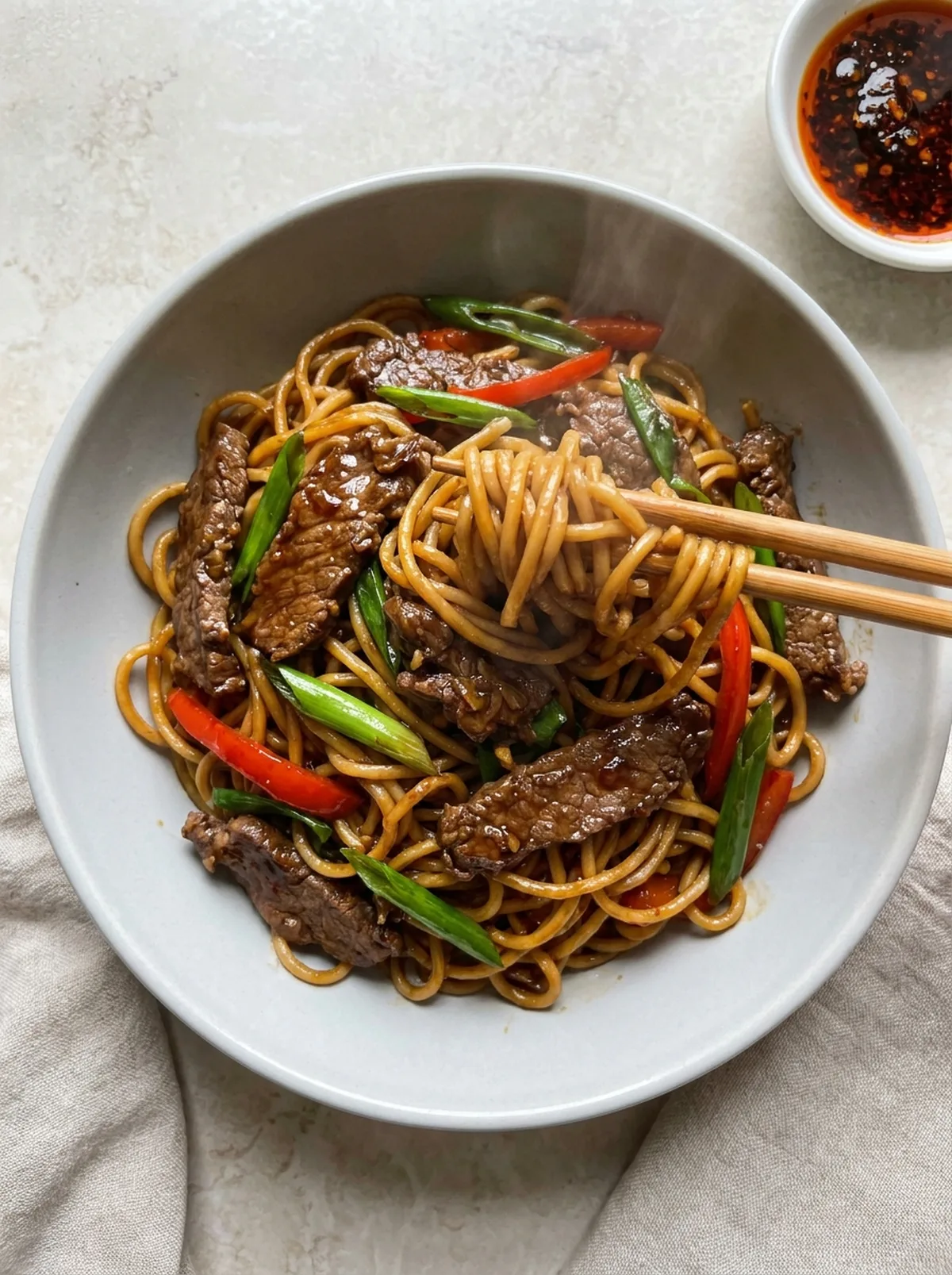 Mongolian Noodles finished recipe