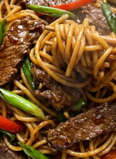 Mongolian Noodles finished recipe