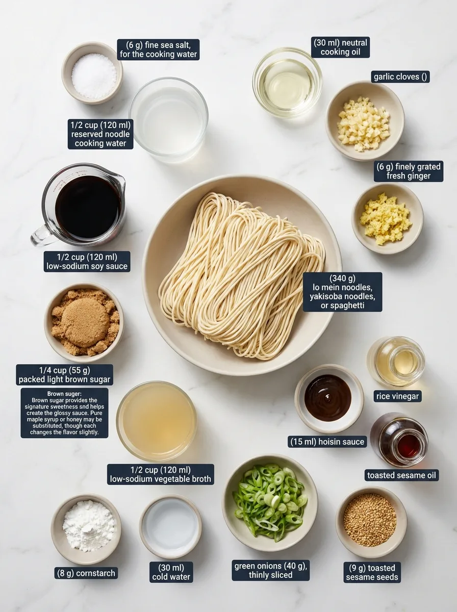 Mongolian Noodles ingredients