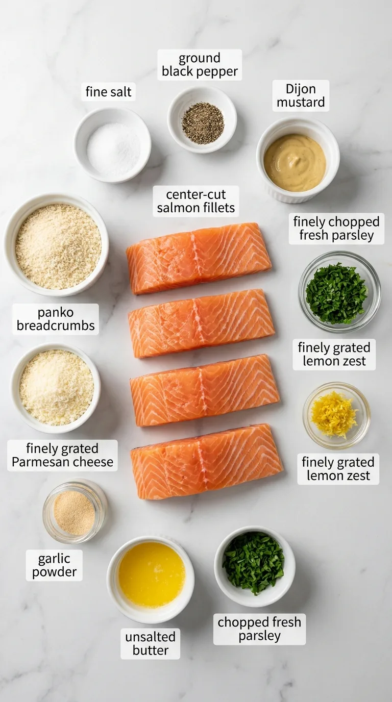 Parmesan Crusted Salmon with Lemon and Herbs ingredients