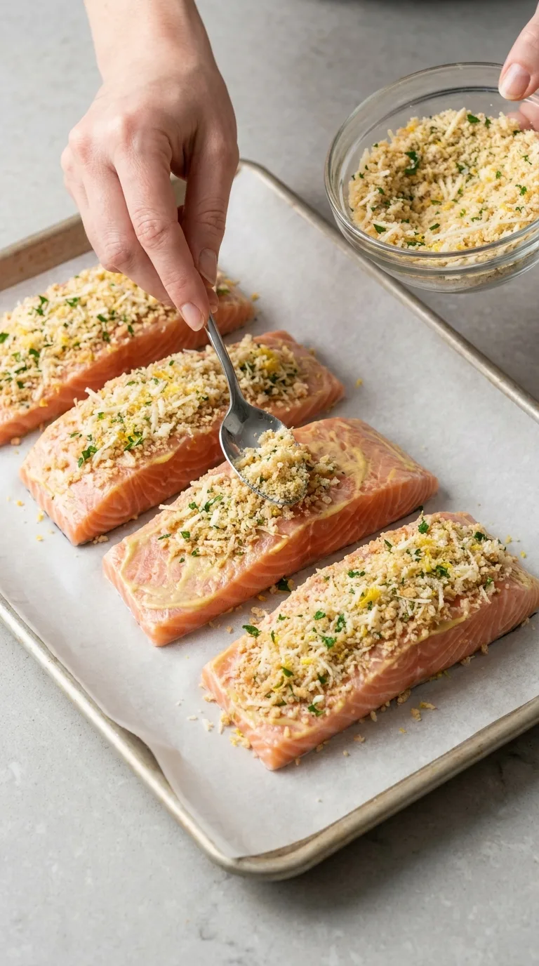 Parmesan Crusted Salmon with Lemon and Herbs step 5