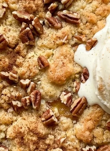 Peach Dump Cake finished recipe