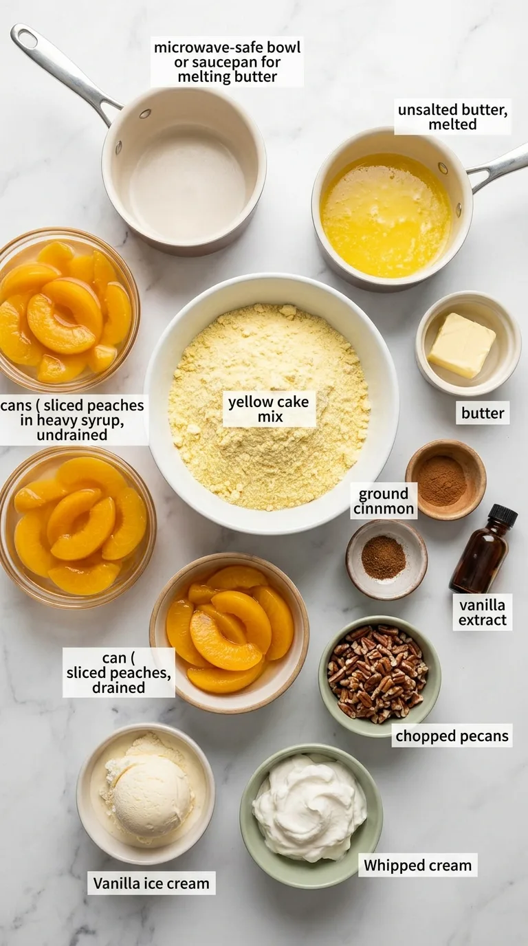 Peach Dump Cake ingredients