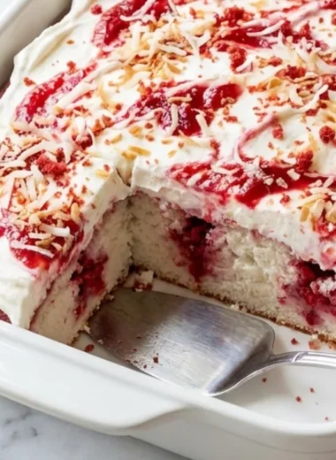 Raspberry Zinger Poke Cake finished recipe