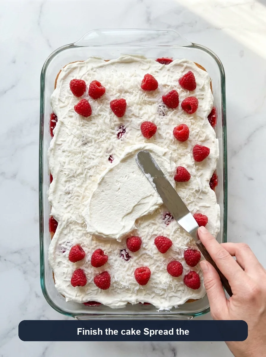 Raspberry Zinger Poke Cake step 9