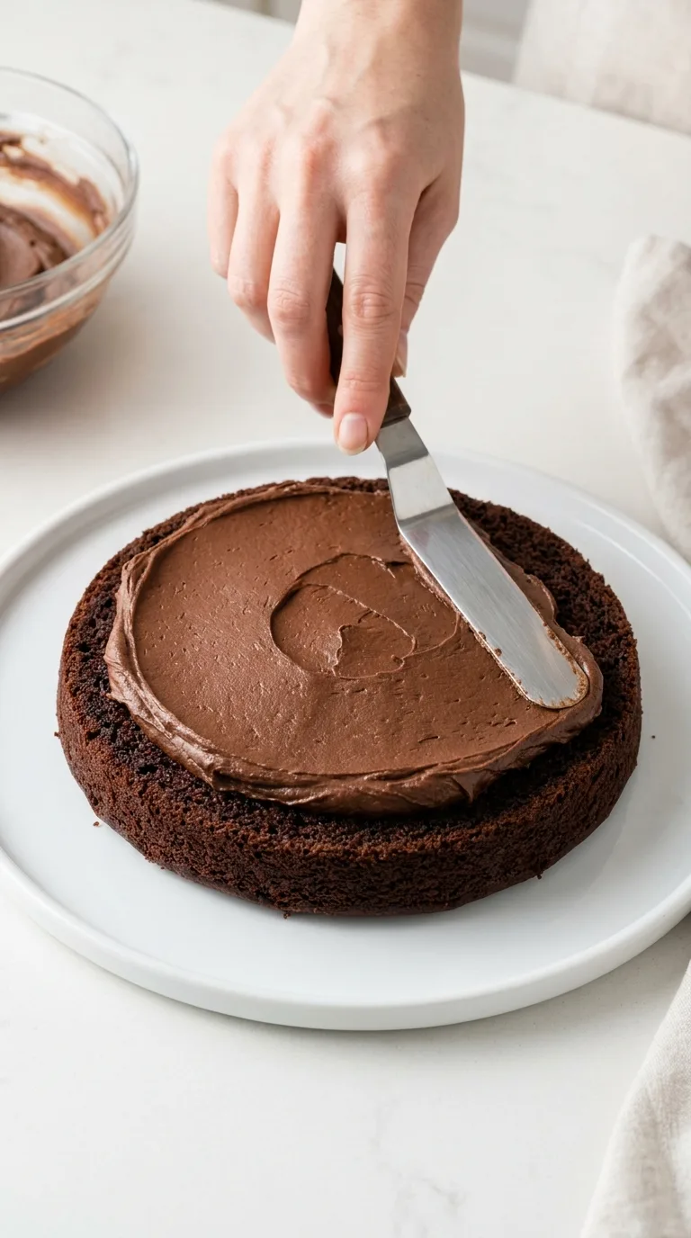 Rich Chocolate Layer Cake with Chocolate Buttercream step 14