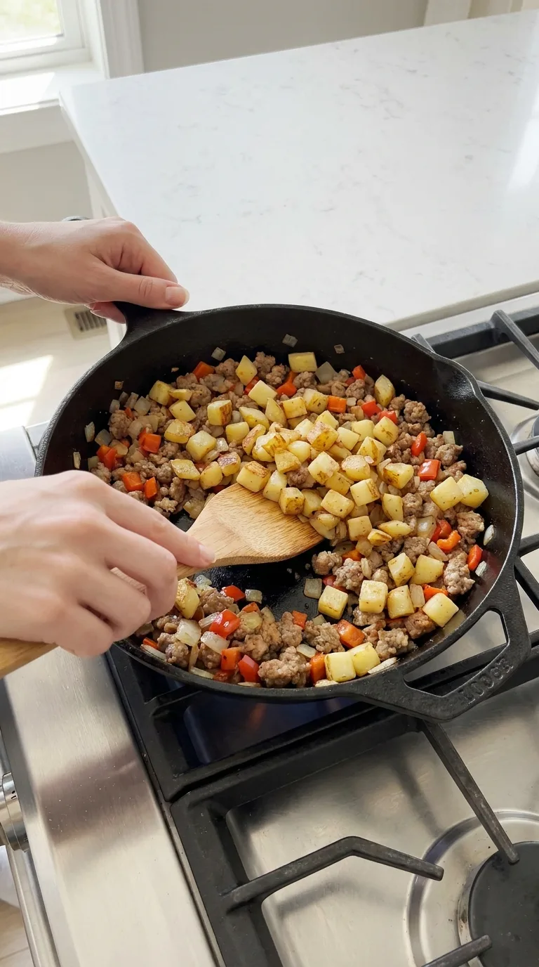 Sausage, Egg, and Potato Breakfast Burritos step 6