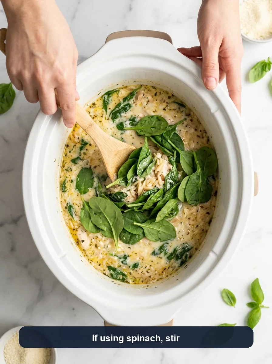 Slow Cooker Parmesan Herb Chicken & Orzo step 9