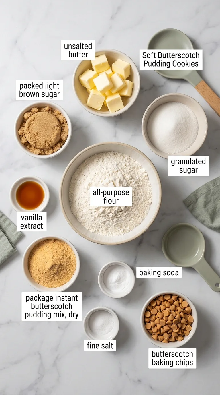 Soft Butterscotch Pudding Cookies ingredients