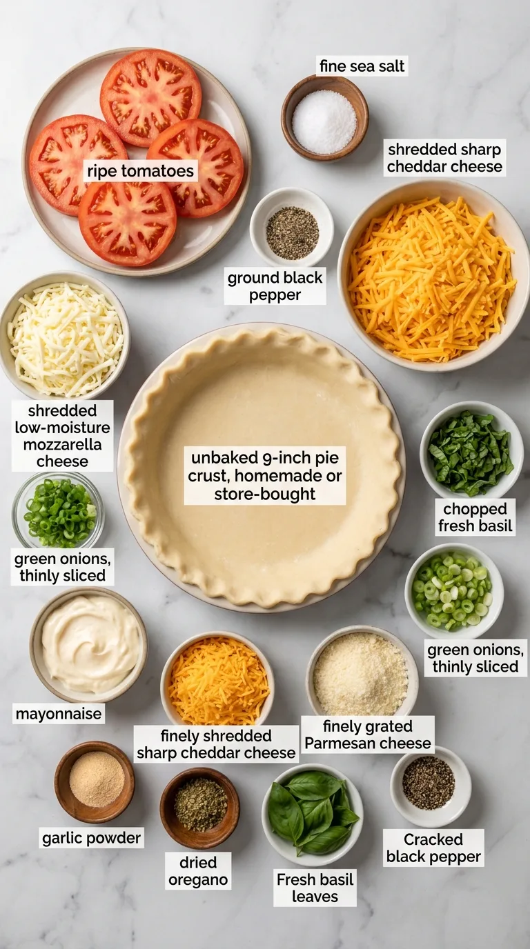 Southern Tomato Pie ingredients