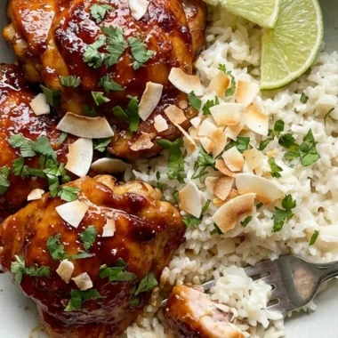 Spicy Maple Chicken & Coconut Rice finished recipe