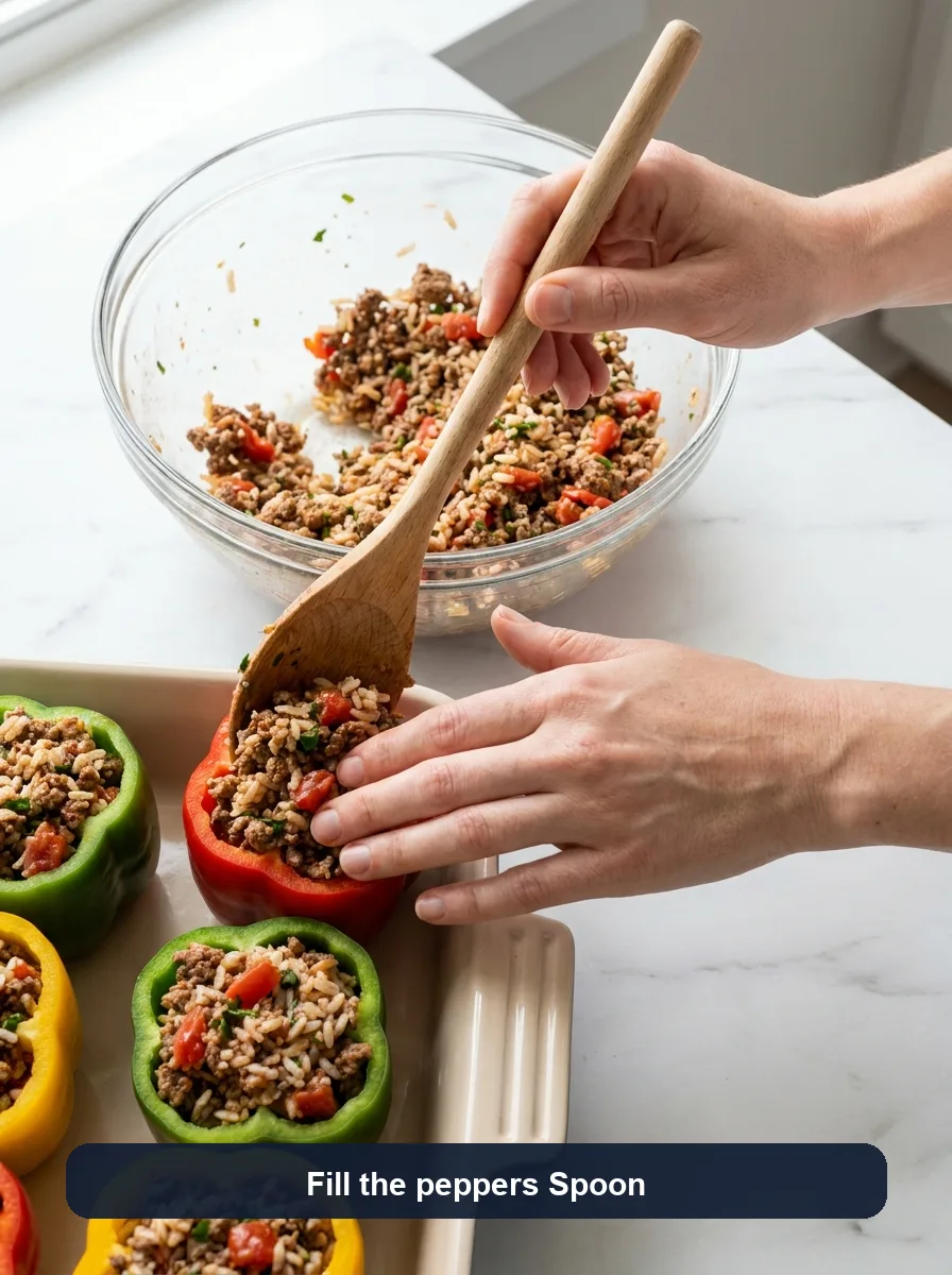 Stuffed Peppers with Rice and Beef step 8