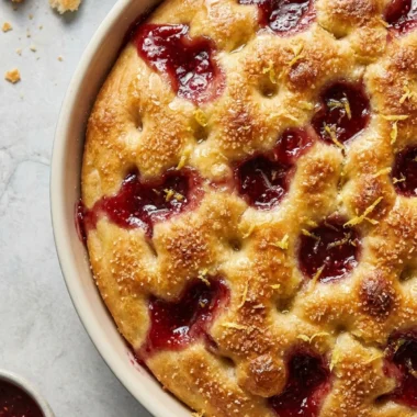 Sweet Focaccia with Raspberry Jam finished recipe