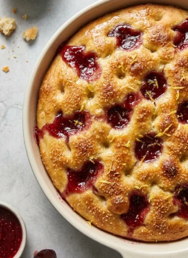 Sweet Focaccia with Raspberry Jam finished recipe
