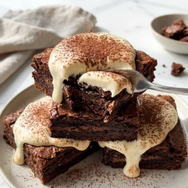 Tiramisu Brownies with Mascarpone Cream finished recipe