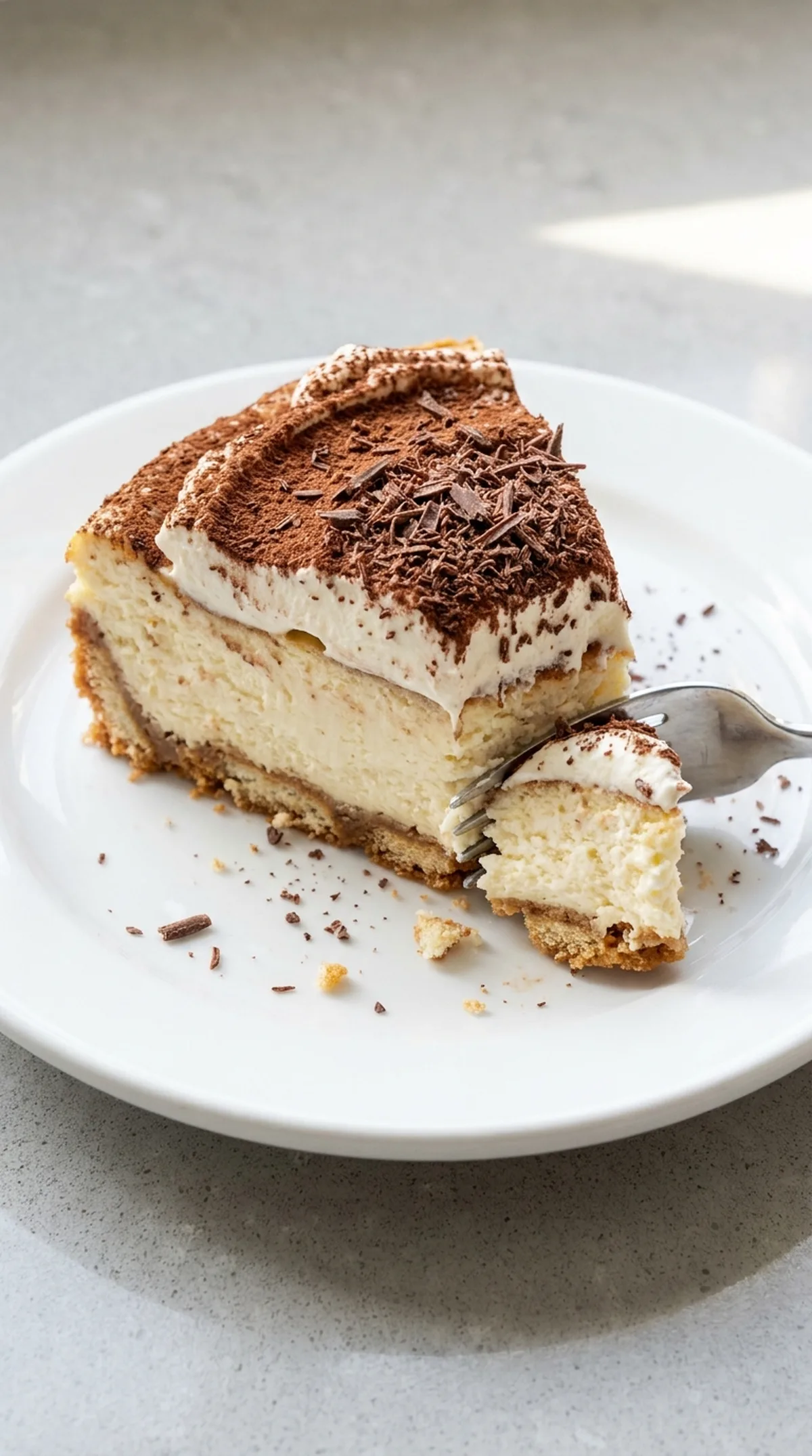 Tiramisu Cheesecake with Mascarpone Cream finished recipe