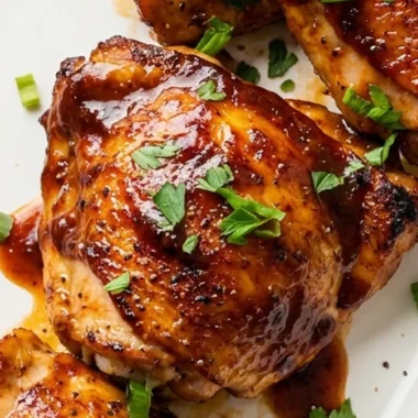 Baked BBQ Chicken Thighs finished recipe