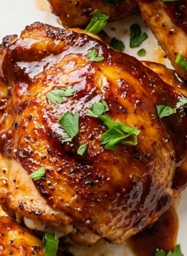 Baked BBQ Chicken Thighs finished recipe