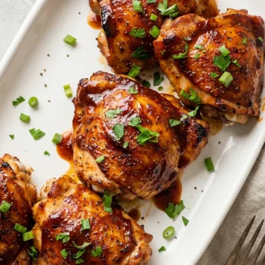 Baked BBQ Chicken Thighs finished recipe