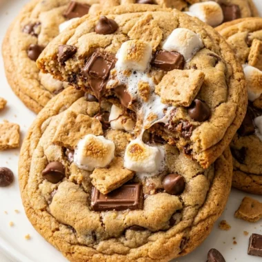 Bakery-Style Smores Chocolate Chip Cookies finished recipe