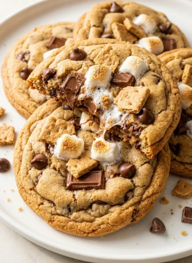 Bakery-Style Smores Chocolate Chip Cookies finished recipe