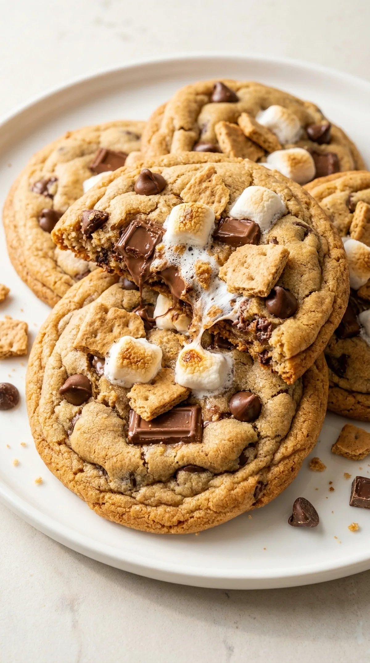Bakery-Style Smores Chocolate Chip Cookies finished recipe
