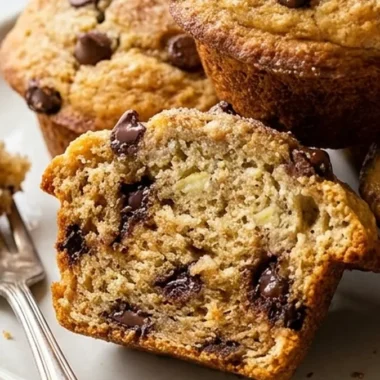 Banana Muffins with Chocolate Chips finished recipe