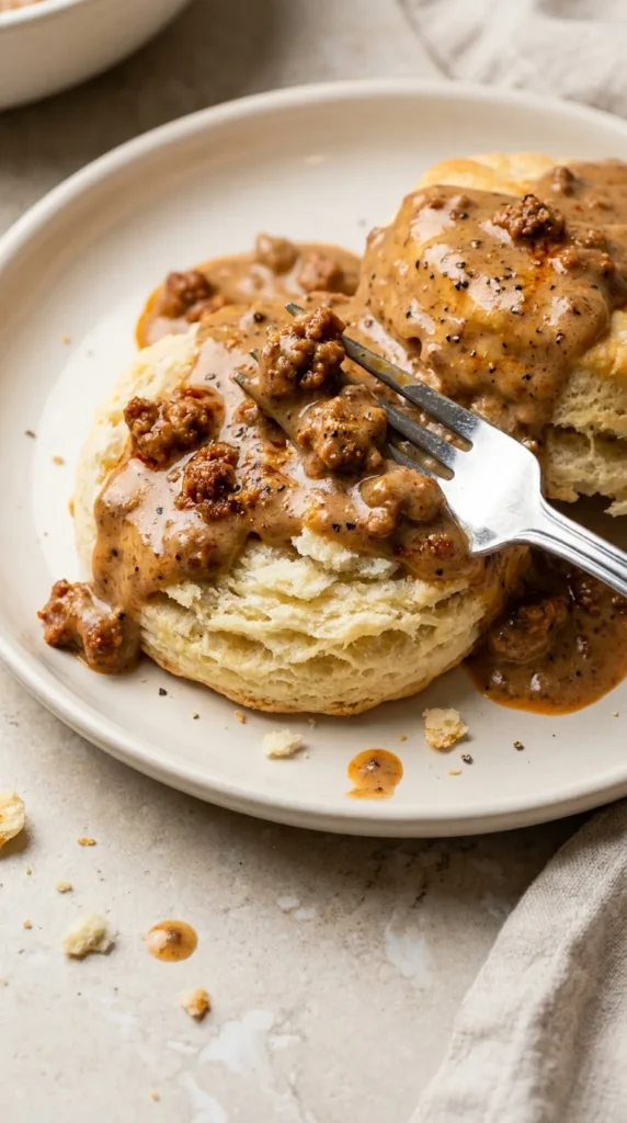 Biscuits and Chorizo Gravy full finished recipe