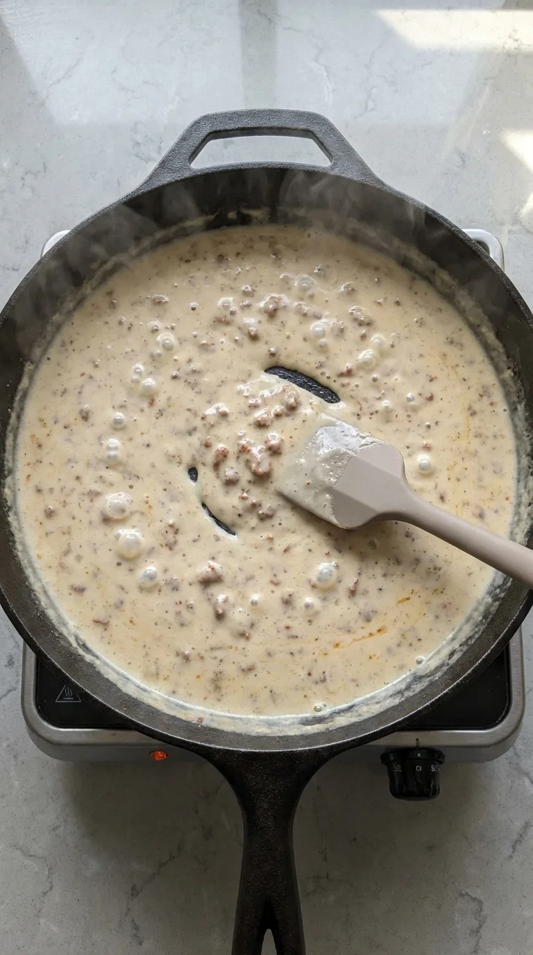 Biscuits and Chorizo Gravy step 11