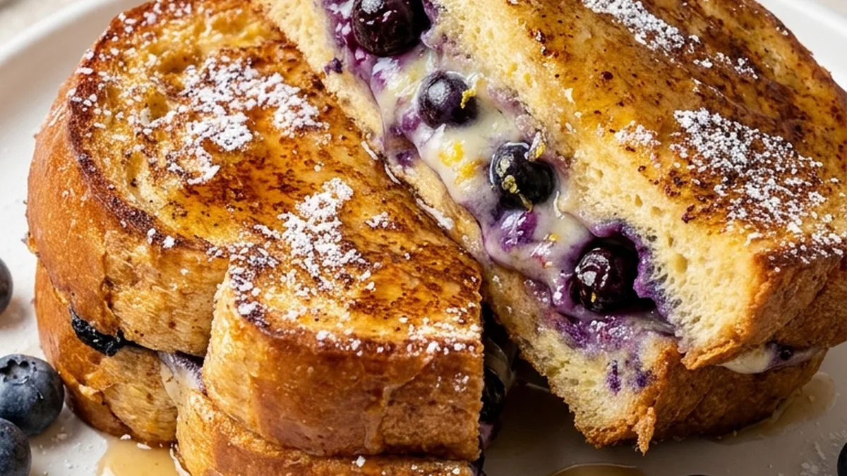 Blueberry Stuffed French Toast finished recipe