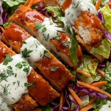 Buffalo Chicken Salad with Creamy Ranch Dressing finished recipe