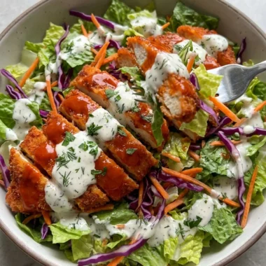 Buffalo Chicken Salad with Creamy Ranch Dressing finished recipe