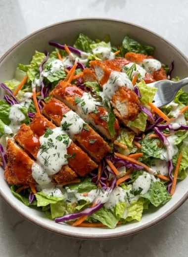Buffalo Chicken Salad with Creamy Ranch Dressing finished recipe