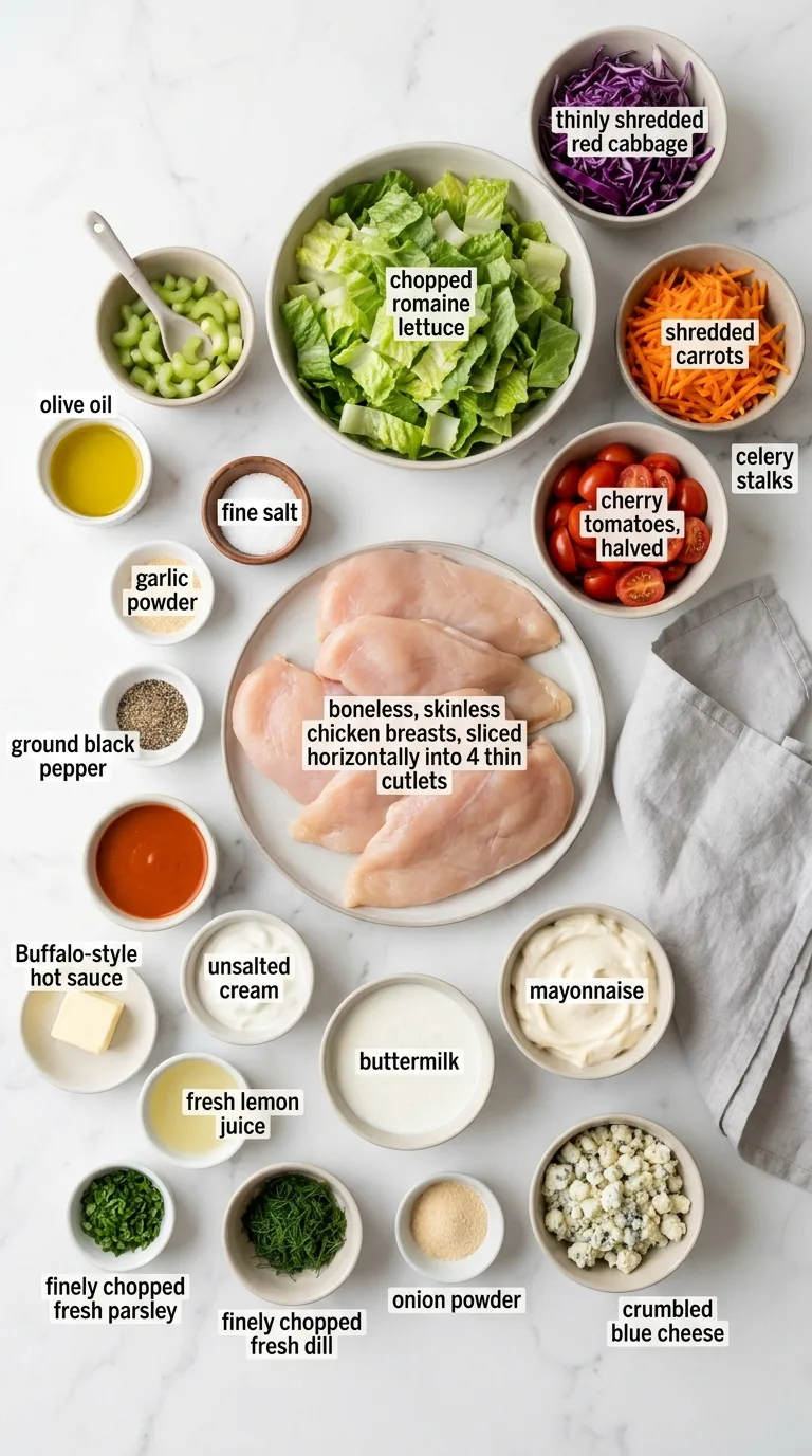 Buffalo Chicken Salad with Creamy Ranch Dressing ingredients