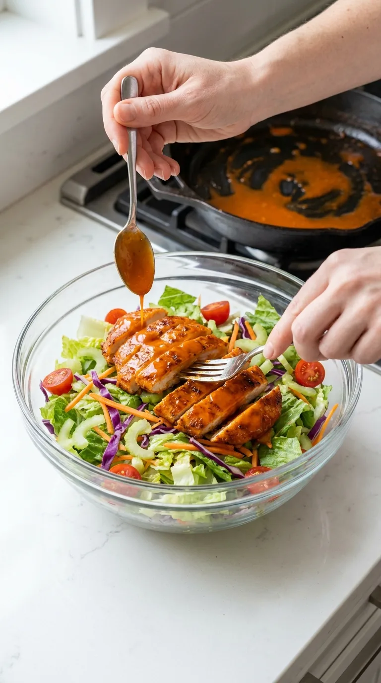 Buffalo Chicken Salad with Creamy Ranch Dressing step 12