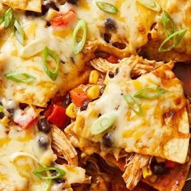 Cheesy Rotisserie Chicken Enchilada Skillet finished recipe