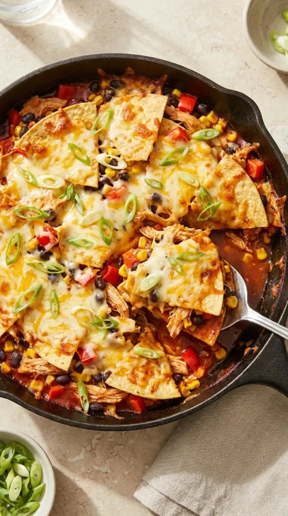 Cheesy Rotisserie Chicken Enchilada Skillet full finished recipe